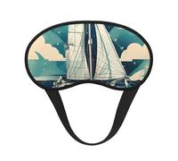 Masque pour les yeux lavable avec imprimé bateau à voile océan pour adultes pour dormir bloquant la sieste pour voyage, camping, repos nocturne