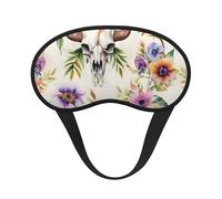 Masque pour les yeux lavable avec imprimé crâne de taureau coureur pour dormir et bloquer la lumière