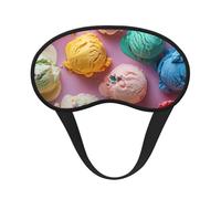 Masque pour les yeux lavable avec imprimé crème glacée colorée pour dormir et bloquer la lumière