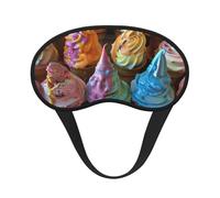 Masque pour les yeux lavable avec imprimé crème glacée colorée pour dormir et bloquer la lumière