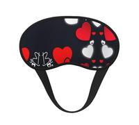 Masque pour les yeux lavable avec imprimé Happy Valentine's Day - Pour les voyages, le camping, le repos nocturne - Pour adultes