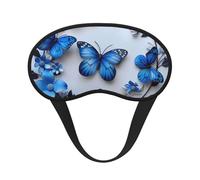 Masque pour les yeux lavable avec imprimé papillons bleus pour dormir et bloquer la lumière