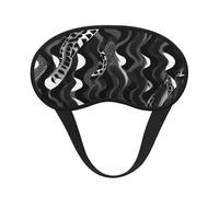 Masque pour les yeux lavable avec motif peau de serpent noir et blanc pour adultes pour bloquer le sommeil pour les voyages, le camping, le repos nocturne