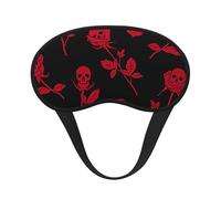 Masque pour les yeux lavable avec motif tête de mort et rose pour adultes pour dormir et bloquer la sieste pour les voyages, le camping, le repos nocturne