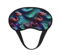 Masque pour les yeux lavable en 3D avec motif écailles de dragon magique pour adultes pour le sommeil, le camping, le repos nocturne