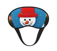 Masque pour les yeux lavable en carton de Noël avec imprimé bonhomme de neige pour adultes pour dormir pendant la sieste pour les voyages, le camping, le repos nocturne