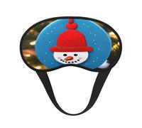 Masque pour les yeux lavable en carton de Noël avec imprimé bonhomme de neige pour dormir et bloquer la lumière