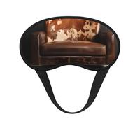 Masque pour les yeux lavable en peau de vache marron pour adultes pour dormir bloquant la lumière