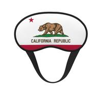 Masque pour les yeux lavable pour adultes avec imprimé drapeau de l'État de Californie pour le sommeil et la sieste pour les voyages, le camping, le repos