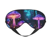 Masque pour les yeux léger avec imprimé champignon magique pour voyage, yoga, sieste, méditation, camping, travail, relaxation