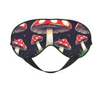 Masque pour les yeux léger avec imprimé champignons magiques pour voyage, yoga, sieste, méditation, camping, travail, relaxation