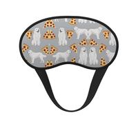 Masque pour les yeux léger et confortable avec motif de pizza pour chien des Pyrénées, avec sangle élastique, idéal pour dormir, voyager, travailler par quarts et méditer. Bandeau occultant la lumièr