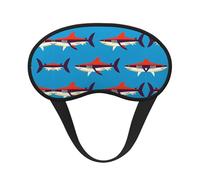 Masque pour les yeux léger et confortable avec motif requin et poisson, avec bande élastique, idéal pour dormir, travailler en avion ou se détendre. Bandeau sans pression.