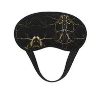 Masque pour les yeux léger et confortable, motif marbre noir et doré, avec bande élastique, idéal pour dormir, travailler en avion ou se détendre. Bandeau sans pression.