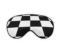 Masque pour les yeux léger et confortable pour homme et femme, masque de sommeil carré noir et blanc à carreaux pour dormir, yoga, lavable en machine