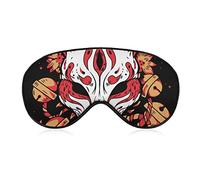 Masque pour les yeux léger et confortable pour hommes, femmes, enfants, japonais Kitsune Fox Magica Bell Art Masque de sommeil pour sommeil, travail, yoga, lavable en machine pour soulager le stress o