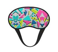 Masque pour les yeux léger et confortable, style années 80-90, motif géométrique coloré, avec bande élastique, idéal pour dormir, travailler en avion ou se protéger du soleil. Bandeau sans pression.