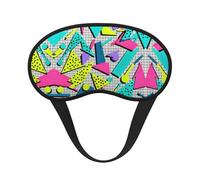 Masque pour les yeux léger et confortable, style années 80-90, motif géométrique coloré, avec bande élastique, idéal pour dormir, travailler en avion ou se protéger du soleil. Bandeau sans pression.