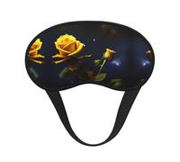 Masque pour les yeux léger et universel avec roses jaunes étoilées : idéal pour les voyages, les siestes de bureau et le travail de quart de travail. Fournit un environnement de sommeil confortable