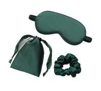Masque Pour Les Yeux Masque de nuit en soie for les yeux, bandeau sommeil, patchs tri for femmes, for, santé, respiration, relaxation, sieste(Green 3Pcs)