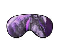 Masque pour les yeux Masque de sommeil confortable et super doux avec sangle réglable pour les yeux secs, masque pour les yeux endormis Blue Universe Galaxy Magical Wolf in The Space Art Eye Cover