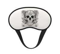 Masque pour les yeux mexicain avec imprimé tête de mort pour adultes - Bloque la lumière - Aide à la sieste - Pour voyage, insomnie, camping