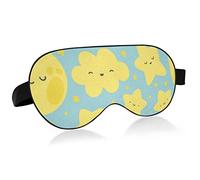 Masque pour les yeux Moon Cloud and Stars Sleep, masque de sommeil et bandeau avec bandeau élastique Soft Comfort Eyeshade Sleep Cover for Travel Yoga Nap