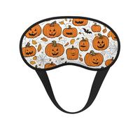 Masque pour les yeux motif citrouille d'Halloween doux lavable confortable pour dormir, voyage, maison, hôtel, avion, camping