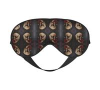 Masque pour les yeux motif tête de mort et rose rouge pour dormir, masque de sommeil bloquant parfaitement la lumière pour les femmes et les hommes, bandeau doux et confortable pour les voyages