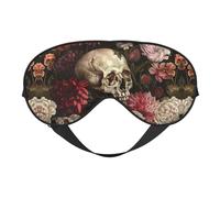 Masque pour les yeux motif tête de mort floral pour dormir, masque de sommeil bloquant parfaitement la lumière pour les femmes et les hommes, bandeau doux et confortable pour les voyages