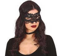 Masque pour les yeux Noir avec dentelle Venezia Bal Masqué Accessoires de Costume pour Femme