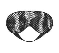 Masque pour les yeux noir et blanc imprimé peau de serpent, masque de sommeil occultant avec sangle réglable, convient pour l'heure du coucher et les voyages