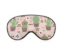 Masque pour les yeux occultant fantaisie, dessin animé drôle Cactus porter des lunettes souriant danse masques de sommeil masque de sommeil bandeau pour les yeux cache-yeux avec sangle réglable pour