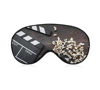 Masque pour les yeux occultant fantaisie, film à clins sur les masques de sommeil rétro en bois Masque de sommeil avec bandeau pour les yeux avec sangle réglable pour hommes femmes adolescents garço