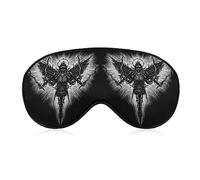 Masque pour les yeux occultant fantaisie, guerrier squelette portant des ailes agitant des armes masques de sommeil masque de sommeil bandeau pour les yeux avec sangle réglable pour hommes femmes ad