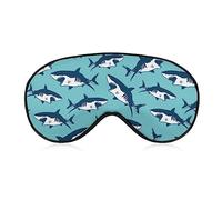 Masque pour les yeux occultant fantaisie, requin rugissant féroce, masque de sommeil, masque de sommeil avec bandeau pour les yeux avec sangle réglable pour hommes, femmes, adolescents, garçons, fil
