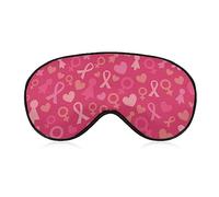 Masque pour les yeux occultant fantaisie, sensibilisation au cancer du sein ruban rose coeur fille masques de sommeil masque de sommeil bandeau pour les yeux cache-yeux avec sangle réglable pour hom