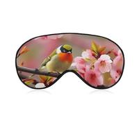 Masque pour les yeux oiseau dans un pêcher, masque de sommeil latéral léger, masque de sommeil, coussinet nasal et bande élastique pour enfants, femmes et hommes