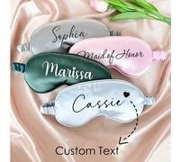 Masque pour les yeux personnalisable, pouvant être personnalisé avec un nom. Convient pour l'école, le bureau, les voyages, les demoiselles d'honneur, les enterrements de vie de jeune fille, les anniv