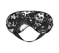 Masque pour les yeux polyvalent avec imprimé crâne punk blanc couverture complète aide au sommeil léger respirant voyage camping