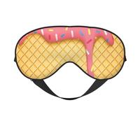 Masque pour les yeux polyvalent avec imprimé crème glacée et gaufré, couverture complète, aide au sommeil, léger, respirant, voyage, camping