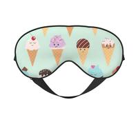 Masque pour les yeux polyvalent avec imprimé de cônes de crème glacée, couverture complète, aide au sommeil, léger, respirant, voyage, camping