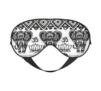 Masque pour les yeux polyvalent avec imprimé éléphant bohème - Couverture complète - Aide au sommeil - Léger et respirant - Pour voyage, camping