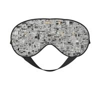 Masque pour les yeux polyvalent avec imprimé journal HD, couverture complète, aide au sommeil, léger, respirant, voyage, camping