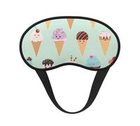Masque pour les yeux pour adultes et enfants avec imprimé cônes de crème glacée pour voyage, maison, hôtel, avion, camping, aide au sommeil