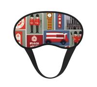 Masque pour les yeux pour adultes et enfants avec imprimé symboles de l'Angleterre pour voyage, maison, hôtel, avion, camping, aide au sommeil