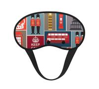 Masque pour les yeux pour adultes et enfants avec imprimé symboles de l'Angleterre pour voyage, maison, hôtel, avion, camping, aide au sommeil