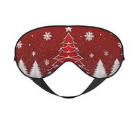 Masque pour les yeux pour dormir, arbre de Noël rouge, flocons de neige, masque de sommeil avec sangle réglable