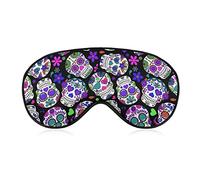 Masque pour les yeux pour dormir compatible avec les masques de sommeil Day of The Dead Purple Sugar Skulls pour femmes hommes, masque de sommeil bloquant la lumière, masque pour les yeux de sommeil