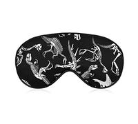 Masque pour les yeux pour dormir compatible avec les masques de sommeil noirs squelette de crâne de dinosaure pour femmes hommes, masque de sommeil bloquant la lumière, masque pour les yeux de somme
